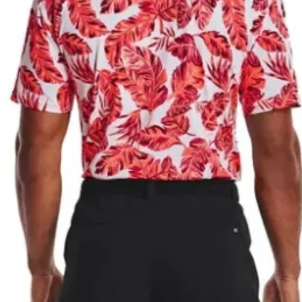 New UNDER ARMOUR Men's Playoff 2.0 Golf Polo Shirt NWT White/Electric Tangerine - Picture 3 of 5